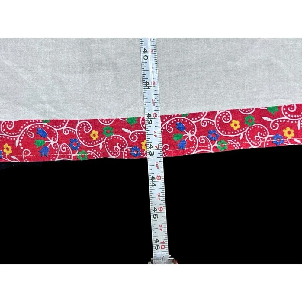 Vtg Handmade Quilt Top Hemmed Edge Primary Colors Pattern Geometric Multicolor